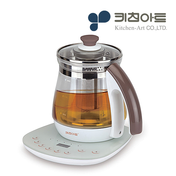 키친아트 티메이커 티포트 분유 차 커피 1.8L(브라운)